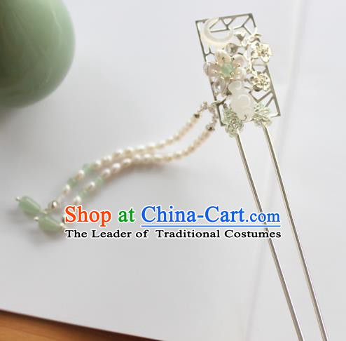 Chinese Ancient Handmade Plum Blossom Moon Hair Clip Hair Accessories Hanfu Hairpins for Women