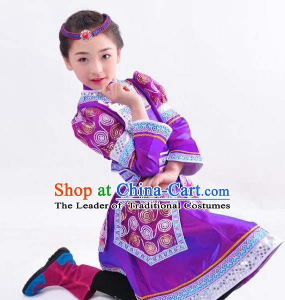 Traditional Chinese Mongol Nationality Dancing Costume Mongols Female Folk Dance Headwear Mongolian Minority Embroidery Costume