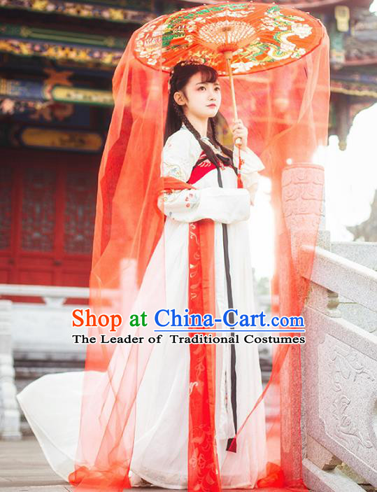 Ancient Chinese Fairy Costume Tang Dynasty Princess Embroidered Hanfu Dress for Women
