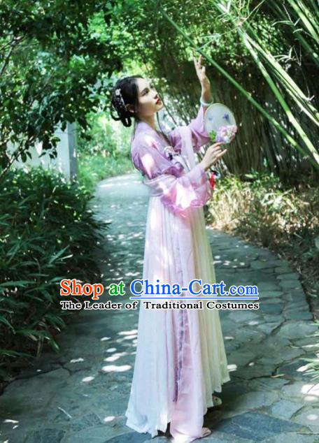 Ancient Chinese Palace Lady Costume Tang Dynasty Court Maid Embroidered Hanfu Dress for Women