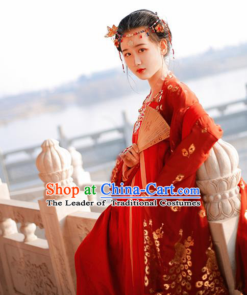 Chinese Ancient Palace Lady Hanfu Han Dynasty Imperial Concubine Queen Embroidered Historical Costumes