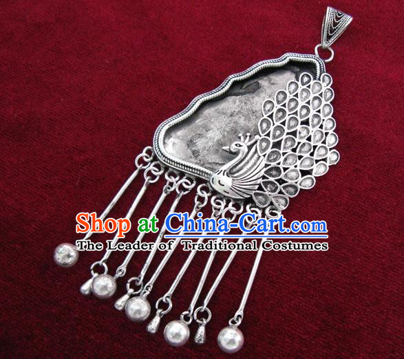 Traditional Chinese Miao Nationality Hair Accessories Hmong Female Folk Dance Hairpins Bracelet Sliver Necklace Headwear for Women