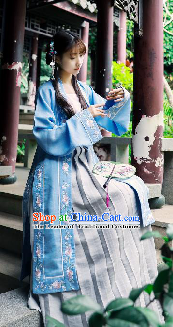 Chinese Ancient Nobility Lady Clothing Traditional Song Dynasty Aristocratic Girls Embroidered Costumes for Women