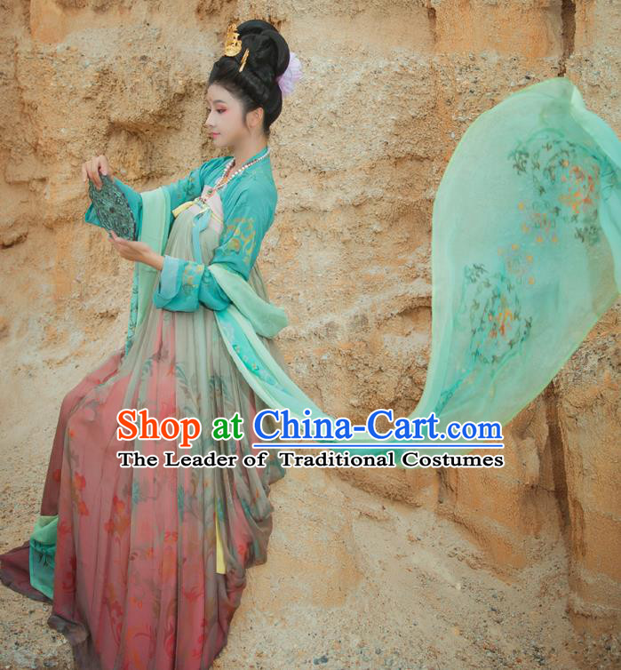 Chinese Ancient Palace Lady Hanfu Han Dynasty Imperial Concubine Queen Embroidered Historical Costumes