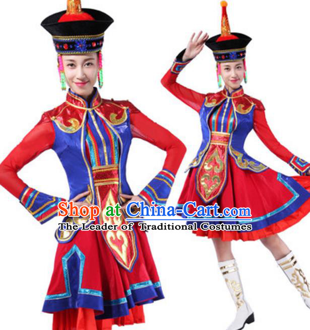 Traditional Chinese Yangge Fan Dance Folk Dance Ethnic Costume Classical Yangko Chorus Modern Dance Dress Halloween Clothing and Shoes