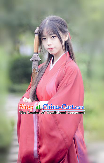 Chinese Ancient Female Knight-errant Hanfu Dress Jin Dynasty Swordsman Costumes for Women