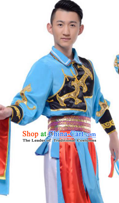 Traditional Chinese Yangge Fan Dance Folk Dance Ethnic Costume Classical Yangko Chorus Modern Dance Dress Halloween Clothing and Shoes