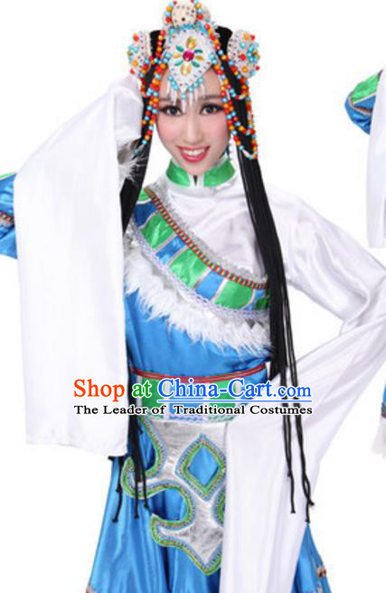 Traditional Chinese Yangge Fan Dance Folk Dance Ethnic Costume Classical Yangko Chorus Modern Dance Dress Halloween Clothing and Shoes