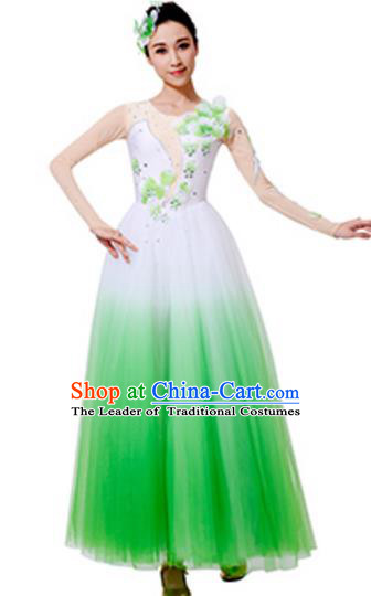 Top Grade Chinese Classical Dance White Dress, Compere Stage Performance Choir Costume for Women