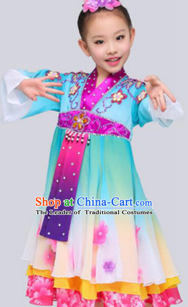 Traditional Chinese Yangge Fan Dance Folk Dance Ethnic Costume Classical Yangko Chorus Modern Dance Dress Halloween Clothing and Shoes