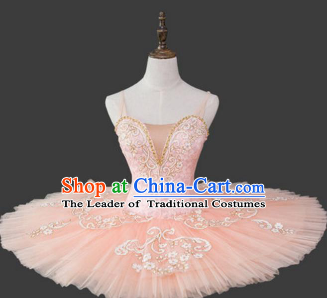 Top Grade Modern Dance Costume Ballet Ballerina Dance Pink Dress for Women