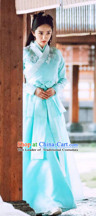 Chinese Ancient Palace Lady Embroidered Hanfu Dress Legend of Fu Yao Palace Princess Historical Costume for Women