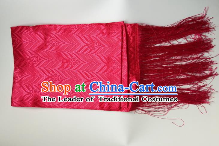 Traditional Chinese Zang Nationality Rosy Brocade Belts, China Tibetan Robe Waistband