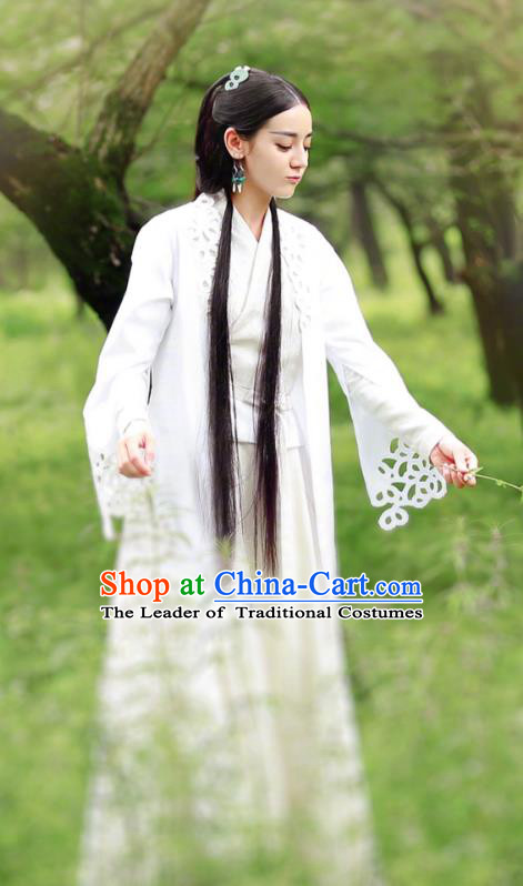 Chinese Ancient Swordswoman Hanfu Dress Chivalrous Female Knight Historical Costume for Women