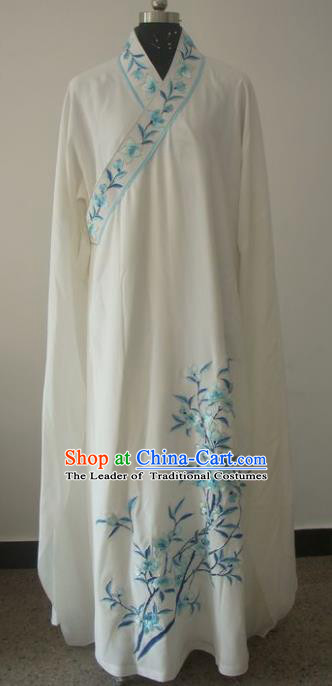 Chinese Traditional Beijing Opera Embroidered Peach Blossom Costumes China Peking Opera Niche Silk Robe for Adults