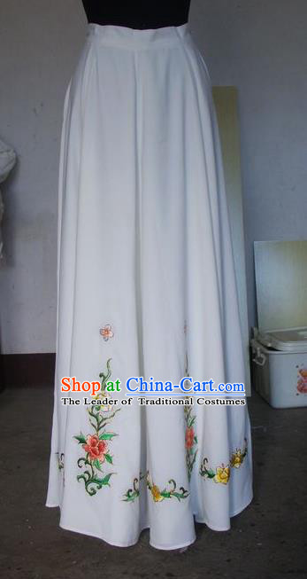 Chinese Traditional Beijing Opera Young Lady Costumes China Peking Opera Diva White Skirt for Adults