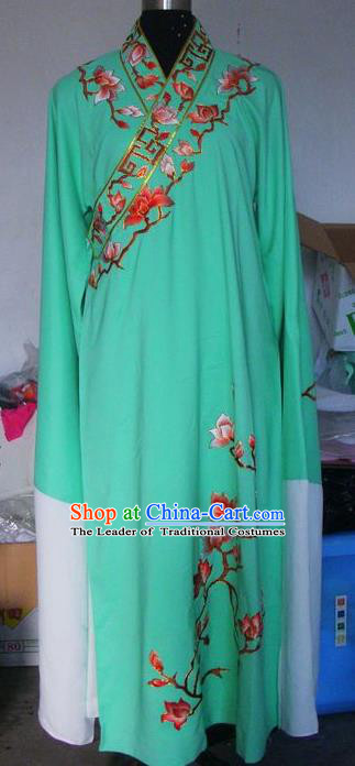 Chinese Traditional Beijing Opera Niche Costumes China Peking Opera Scholar Embroidered Mangnolia Green Clothing for Adults