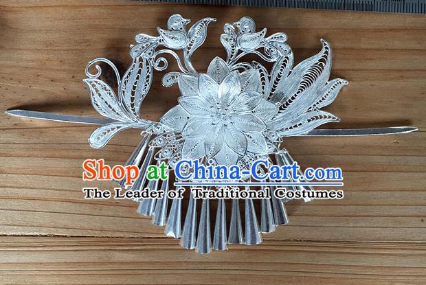 Chinese Traditional Ancient Princess Flower Tassel Hairdo Crown Hairpins Hair Accessories for Women