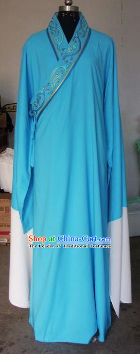 Chinese Traditional Beijing Opera Scholar Costumes Niche Embroidered Water Sleeve Robe for Adults
