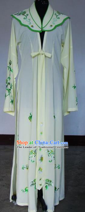 Chinese Traditional Beijing Opera Actress Yellow Cloak China Peking Opera Embroidered Costumes for Adults