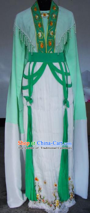 Chinese Traditional Beijing Opera Actress Green Dress China Peking Opera Embroidered Costumes for Adults