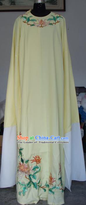Chinese Traditional Shaoxing Opera Scholar Yellow Clothing Peking Opera Niche Embroidered Chrysanthemum Costumes for Adults