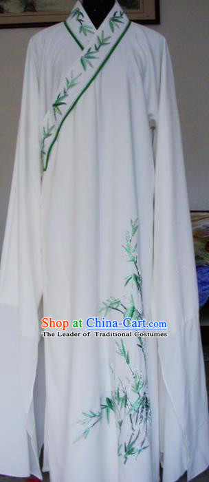Chinese Traditional Shaoxing Opera Niche Clothing Peking Opera Scholar Printing Bamboo Robe for Adults