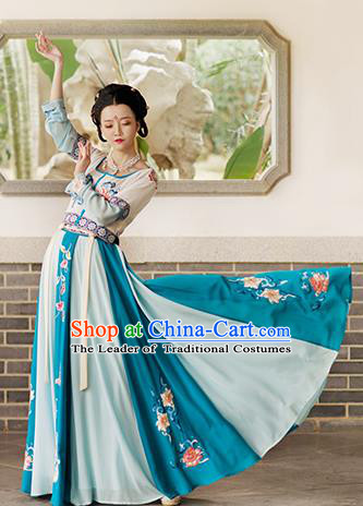Ancient Chinese Tang Dynasty Princess Dance Hanfu Dress Palace Lady Embroidered Costume for Women
