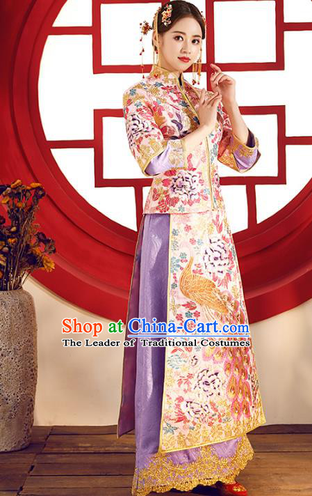 Traditional Chinese Wedding Costumes Traditional Xiuhe Suits Ancient Chinese bridal Full Dress