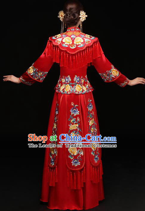 Traditional Chinese Wedding Costumes Traditional Xiuhe Suits Ancient Chinese bridal Full Dress