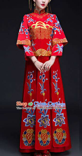 Traditional Chinese Wedding Costumes Traditional Xiuhe Suits Ancient Chinese bridal Full Dress