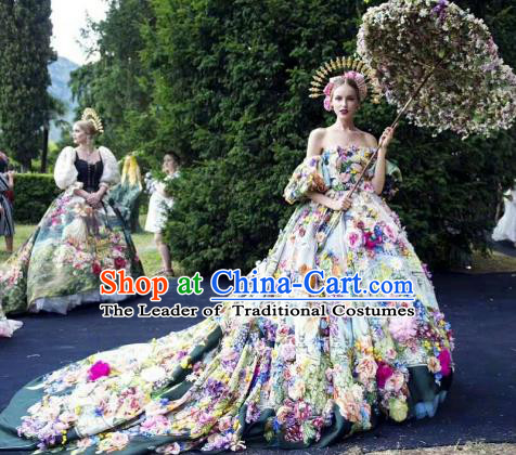 Top Grade Stage Performance Palace Customized Costume Models Catwalks Full Dress for Women