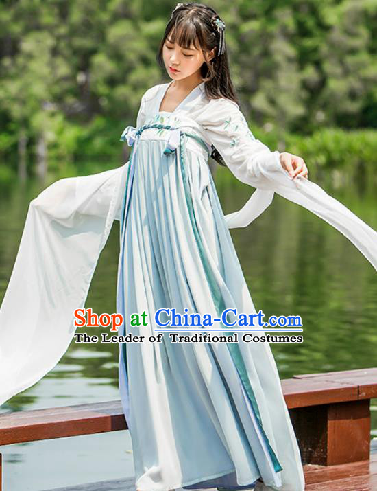 Chinese Ancient Palace Lady Hanfu Han Dynasty Imperial Concubine Queen Embroidered Historical Costumes