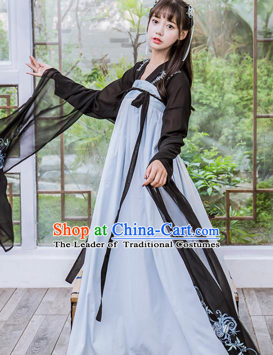Chinese Traditional Tang Dynasty Young Lady Costumes Ancient Nobility Lady Hanfu Dress for Women