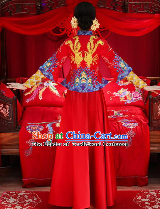 Traditional Chinese Wedding Costumes Traditional Xiuhe Suits Ancient Chinese bridal Full Dress