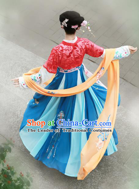 Chinese Ancient Palace Lady Hanfu Han Dynasty Imperial Concubine Queen Embroidered Historical Costumes