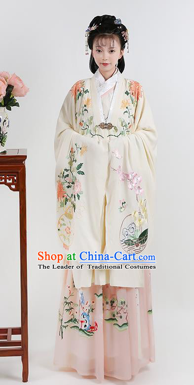 Chinese Ancient Ming Dynasty Palace Princess Hanfu Dress Embroidered Costumes Complete Set for Women