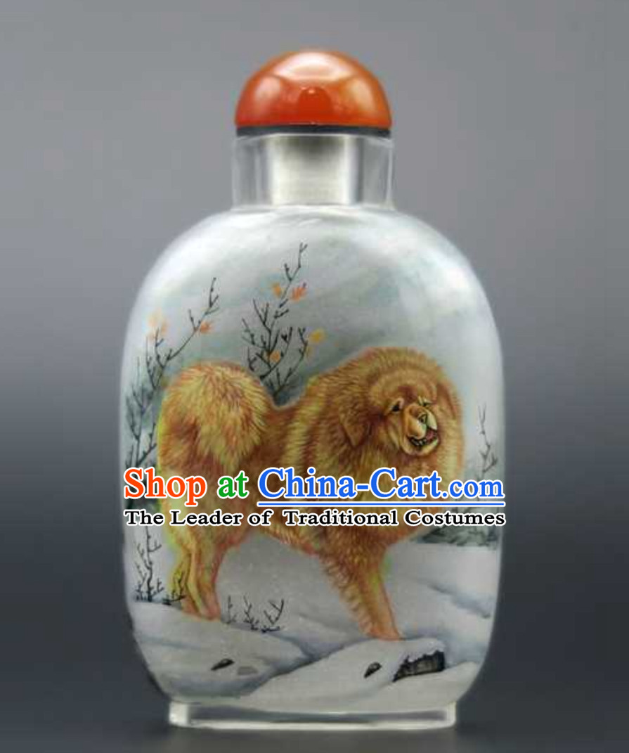 Top Tibetan Mastiff Dog Snuff Bottle Arts