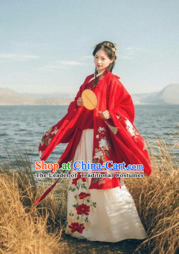 Chinese Ming Dynasty Imperial Concubine Embroidered Costume Ancient Palace Lady Hanfu Dress for Women