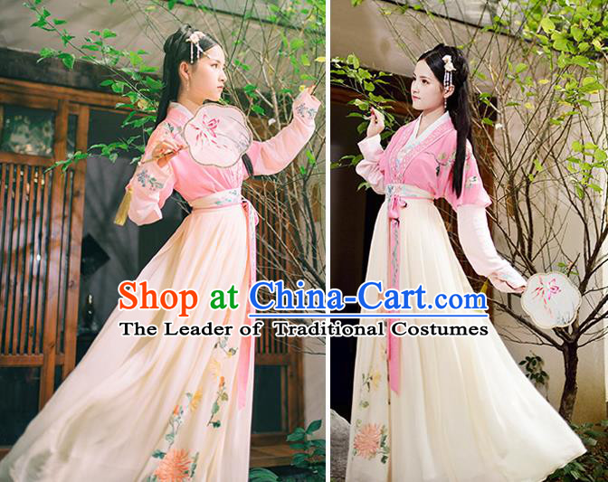 Chinese Ancient Palace Lady Hanfu Han Dynasty Imperial Concubine Queen Embroidered Historical Costumes