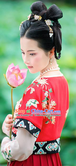 Chinese Ancient Palace Lady Hanfu Han Dynasty Imperial Concubine Queen Embroidered Historical Costumes