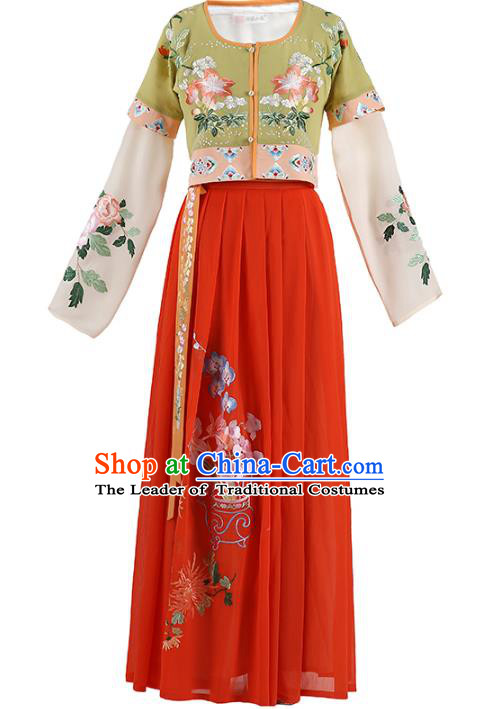 Chinese Ancient Palace Lady Hanfu Han Dynasty Imperial Concubine Queen Embroidered Historical Costumes