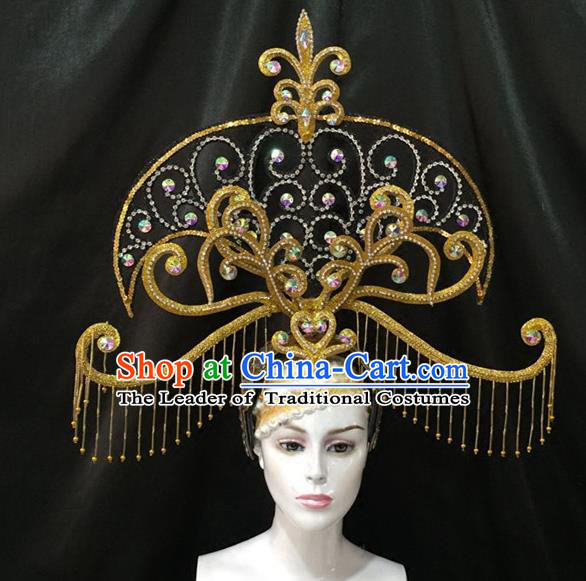 Brazilian Carnival Samba Dance Hair Accessories Chinese Catwalks Headdress for Women