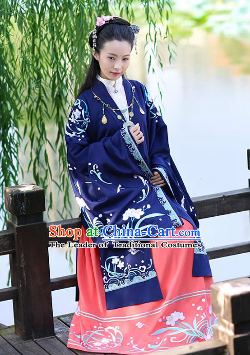 Chinese Ancient Palace Lady Hanfu Han Dynasty Imperial Concubine Queen Embroidered Historical Costumes