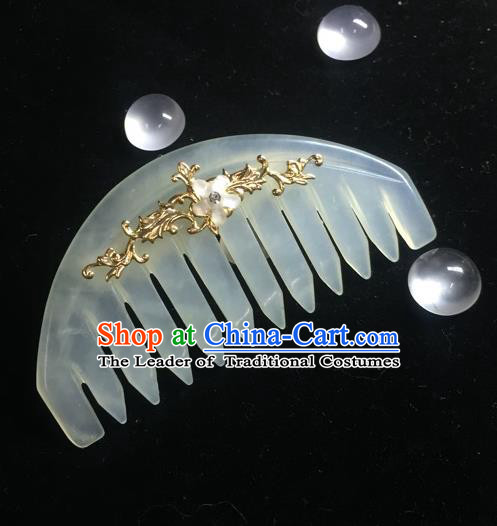 Chinese Traditional Hair Accessories Ancient Hanfu Jade Hair Comb Hairpins for Women