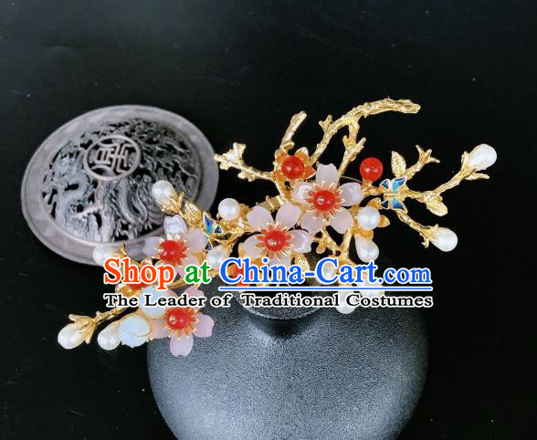 Chinese Traditional Hair Accessories Ancient Hanfu Cherry Blossom Hairpins for Women