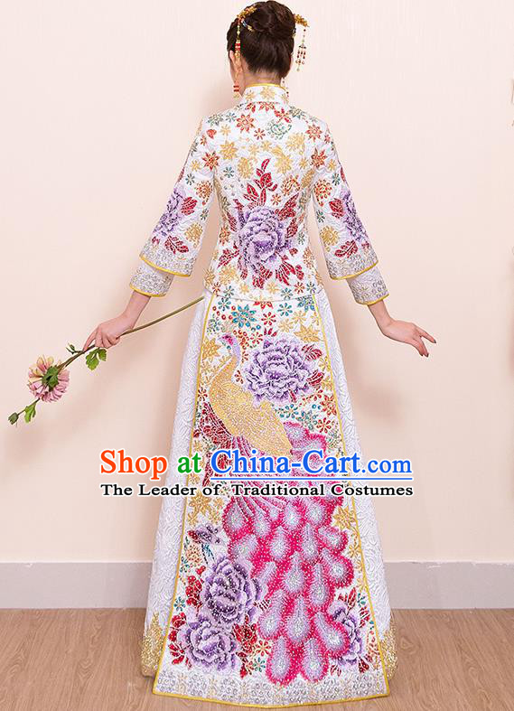 Traditional Chinese Wedding Costumes Traditional Xiuhe Suits Ancient Chinese bridal Full Dress