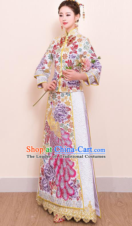 Traditional Chinese Wedding Costumes Traditional Xiuhe Suits Ancient Chinese bridal Full Dress