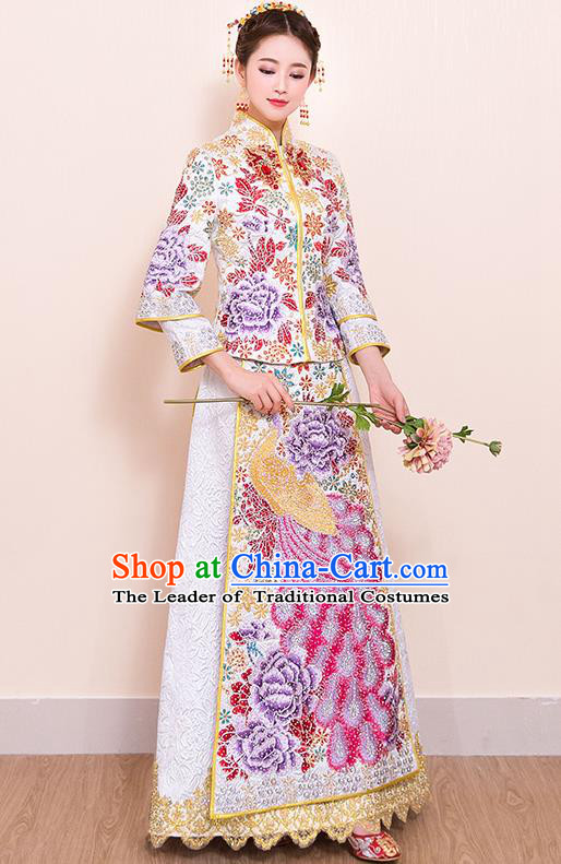 Traditional Chinese Wedding Costumes Traditional Xiuhe Suits Ancient Chinese bridal Full Dress