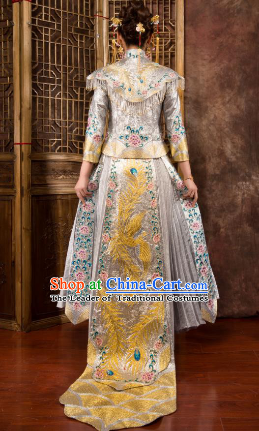 Traditional Chinese Wedding Costumes Traditional Xiuhe Suits Ancient Chinese bridal Full Dress